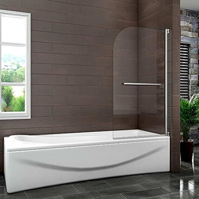 Bath with glass curtain