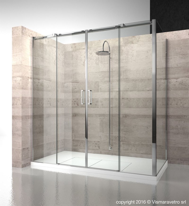 Shower fence Vismaravetro Linea LB bronze