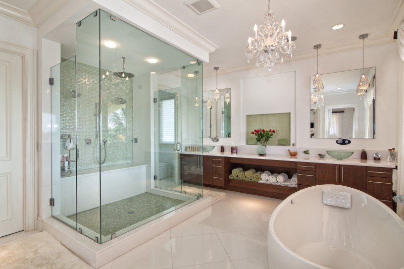 Bathroom interior with shower