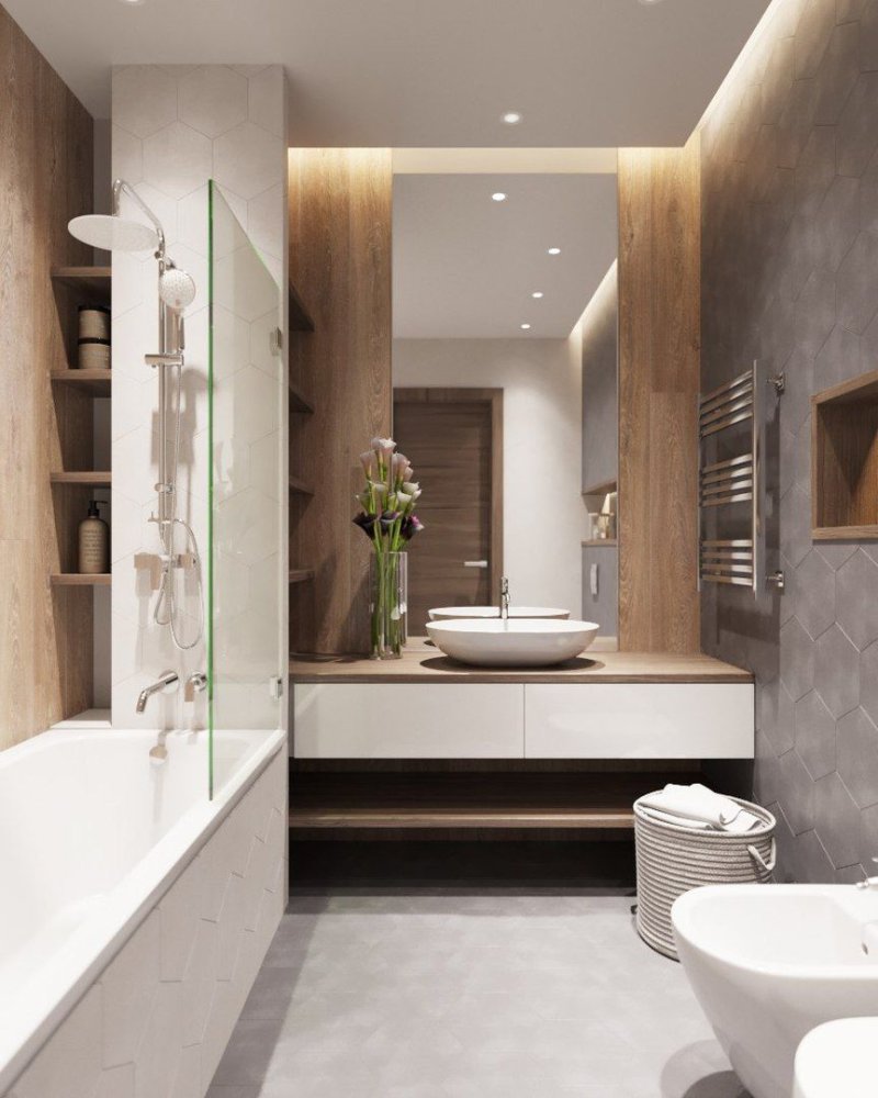 The interior of the bathroom in a modern style