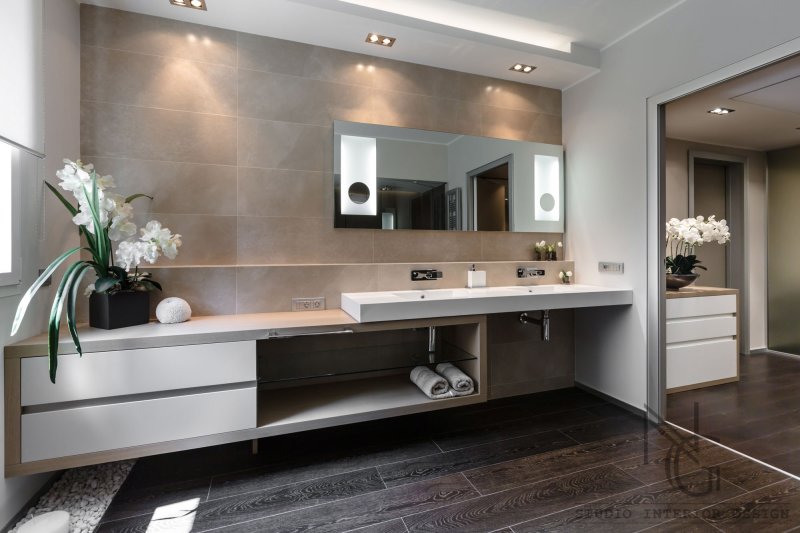 The interior of the bathroom in a modern style