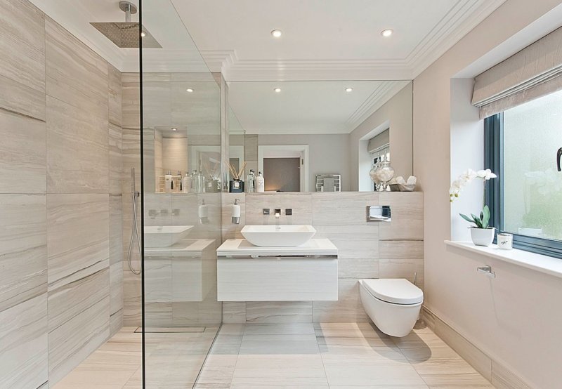 The interior of the bathroom in a modern style