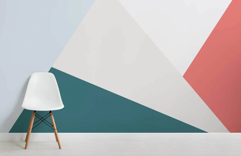 Wall painting with geometric shapes