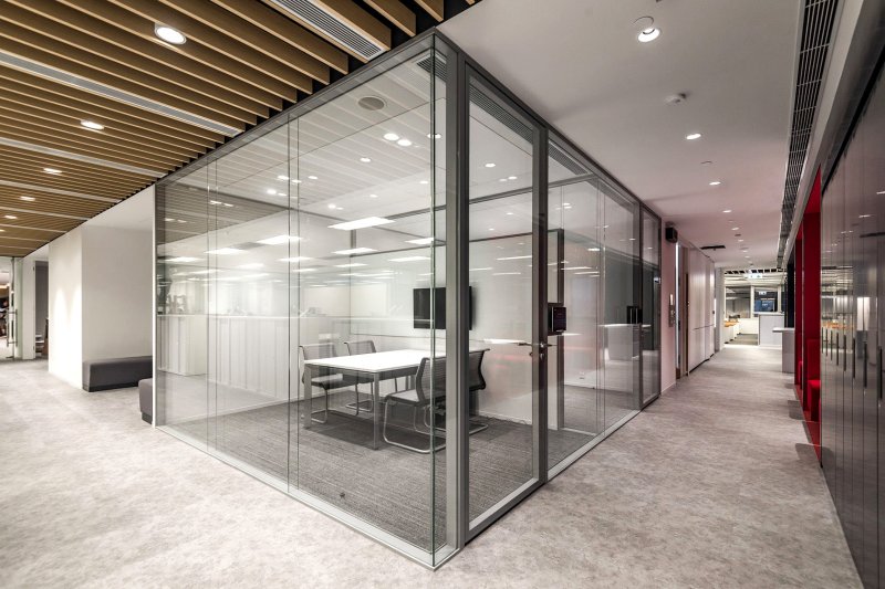 Glass partition for office