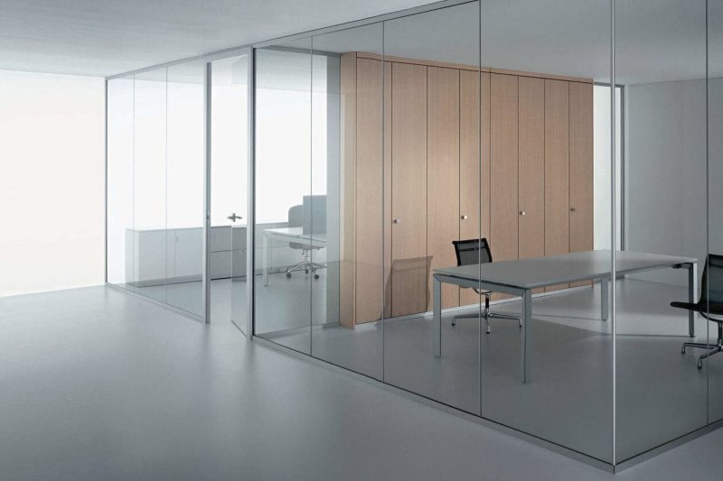 Glass office partitions