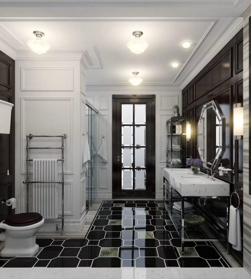 Bathroom in the style of neoclassic