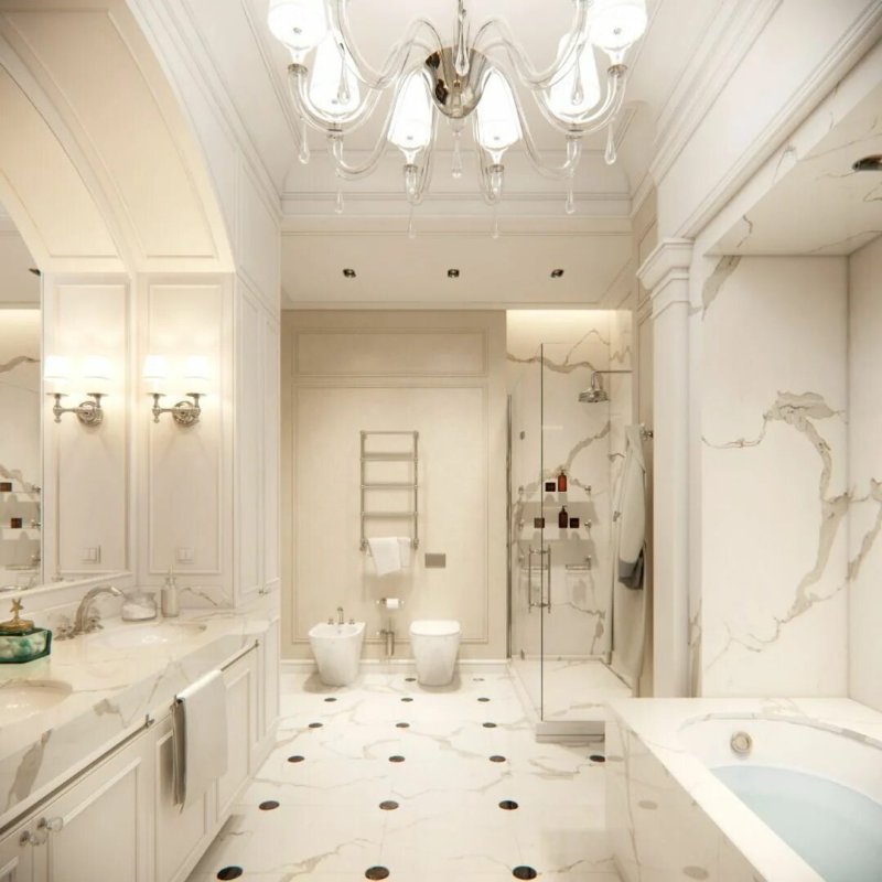 Bathroom in the style of neoclassic