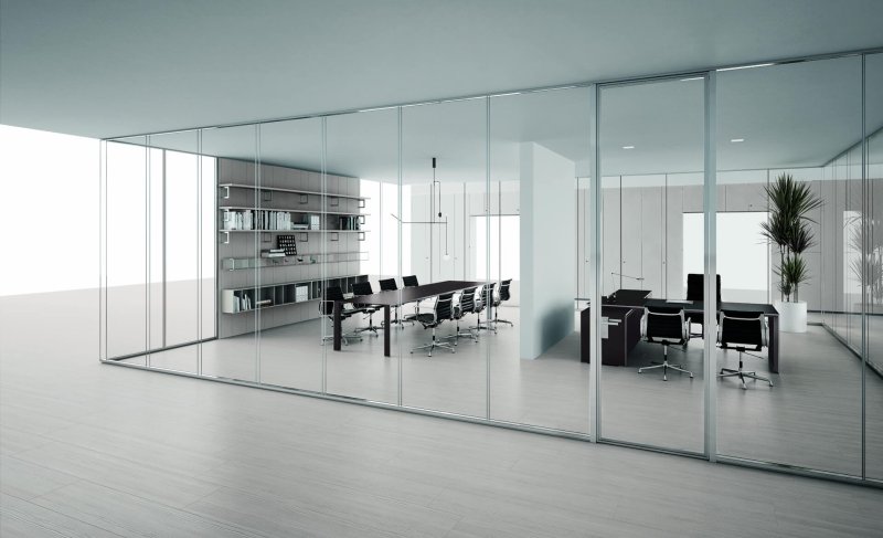 Glass office partitions