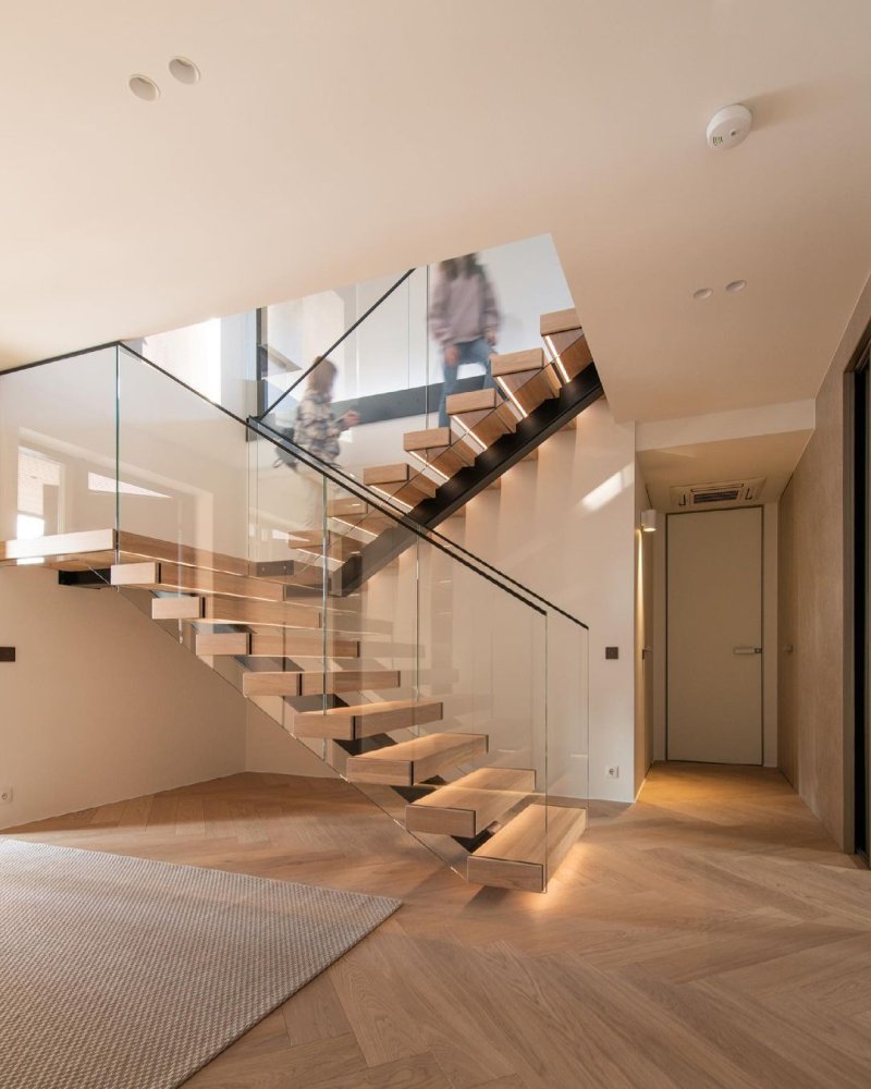 The modern design of the stairs