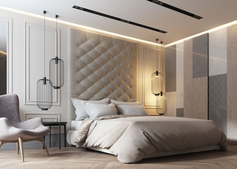 The bedroom is stylish