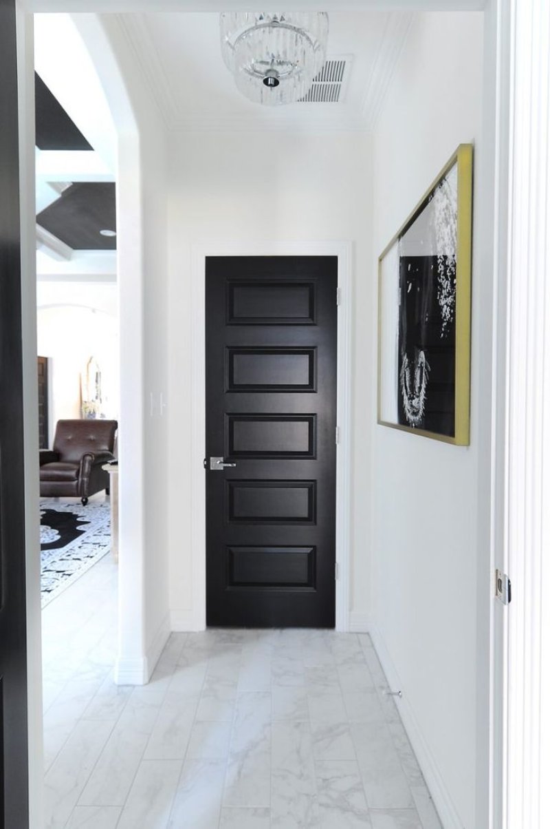 Black door in the interior