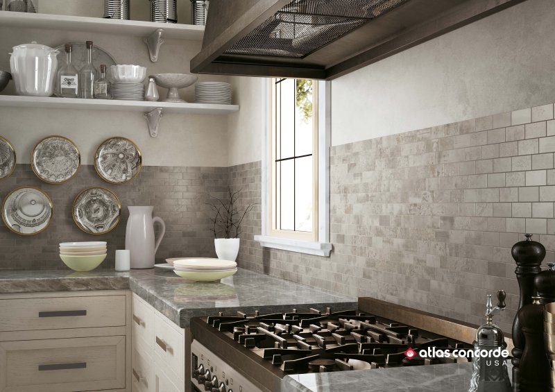 Kitchen with tiles