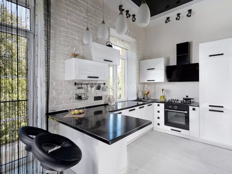 Black white kitchen design