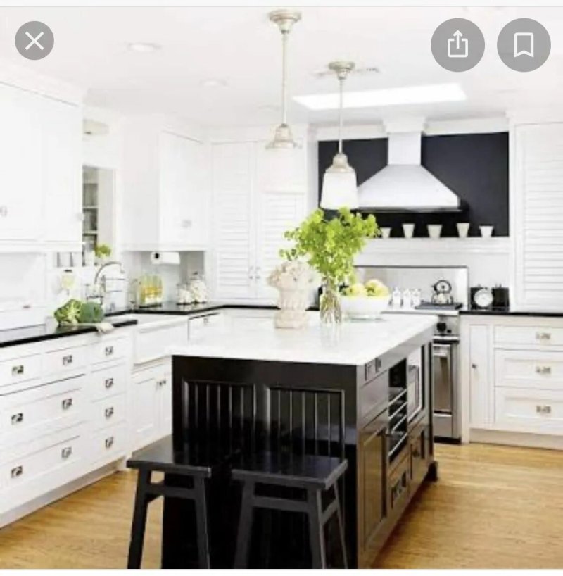 Black white kitchen design interior