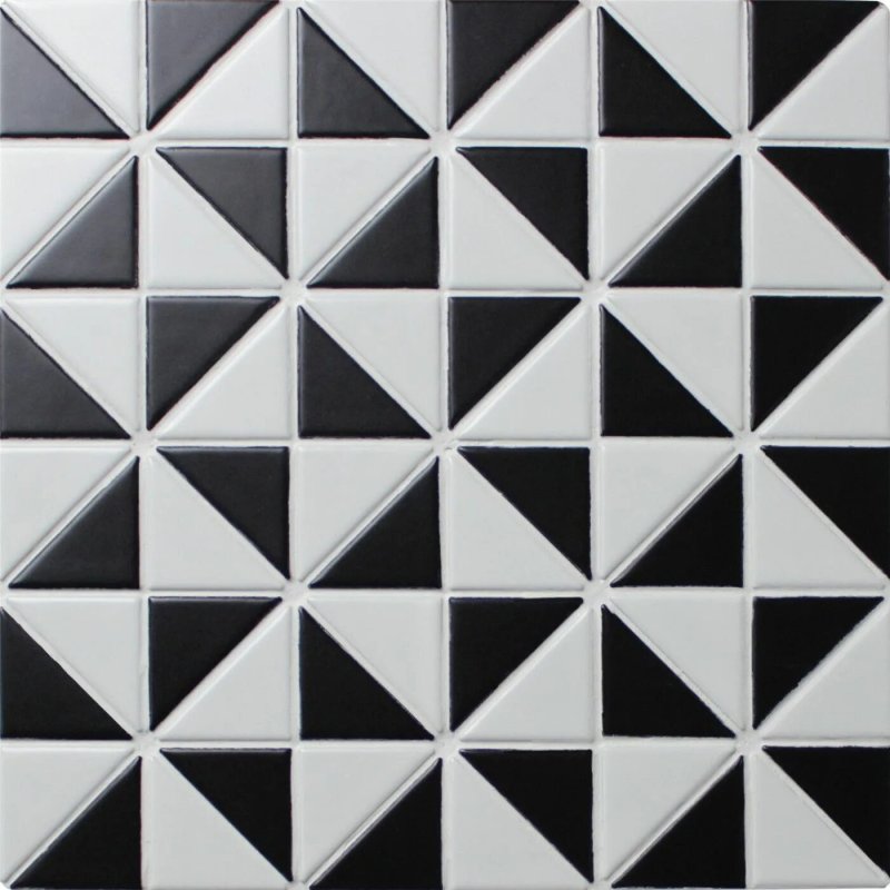 The tile is black white