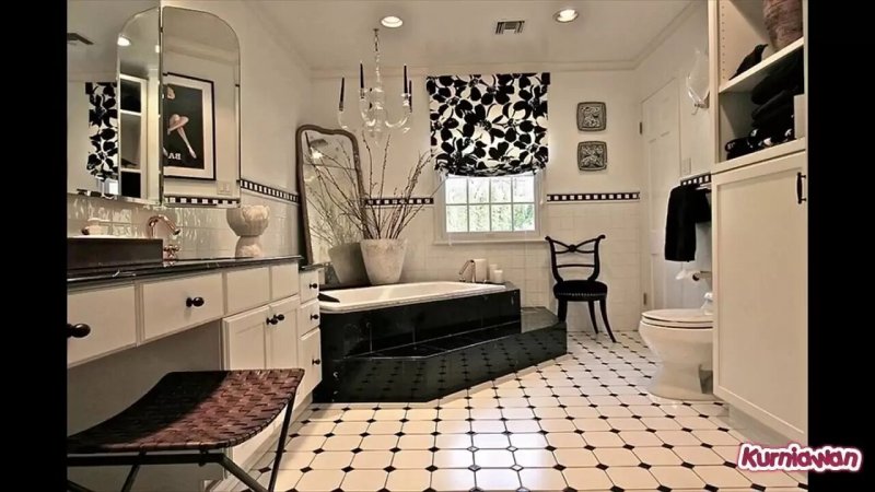 Black white bathroom