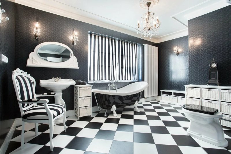 Black white bathroom