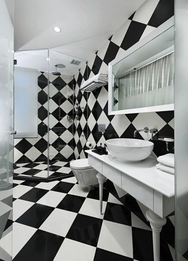 The tile is black white