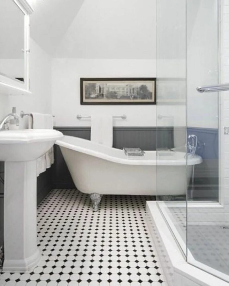 Gray white bathroom