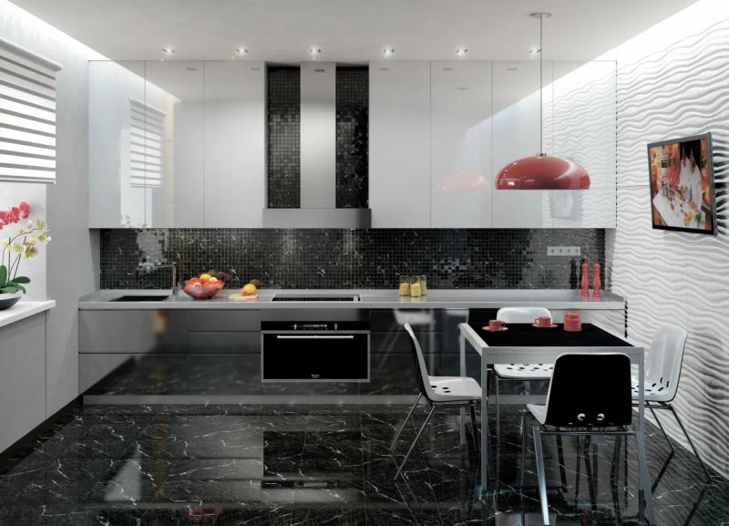 Black white kitchen