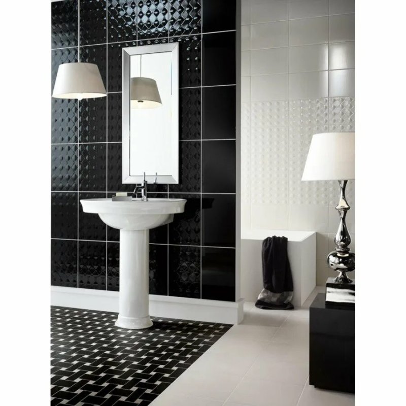 Black tile in the bathroom