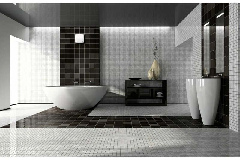 Black white bathroom