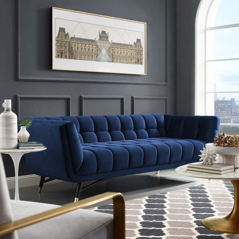 Velvet Navy Blue sofa