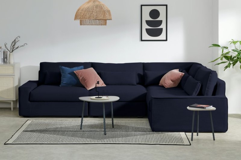 Blue corner sofa