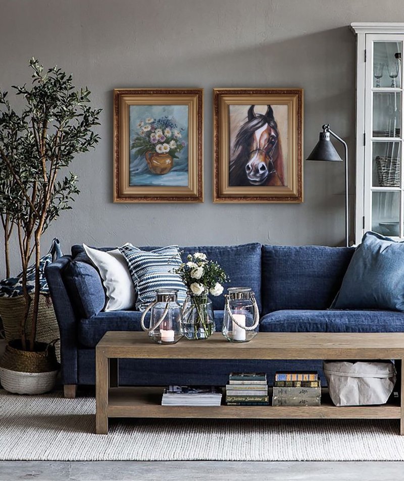 Denim sofa in the interior