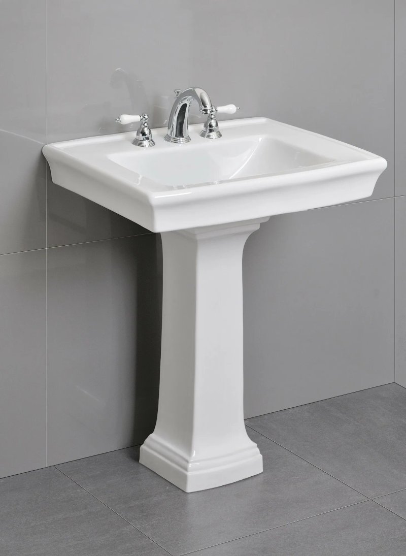 A sink with a pedestal