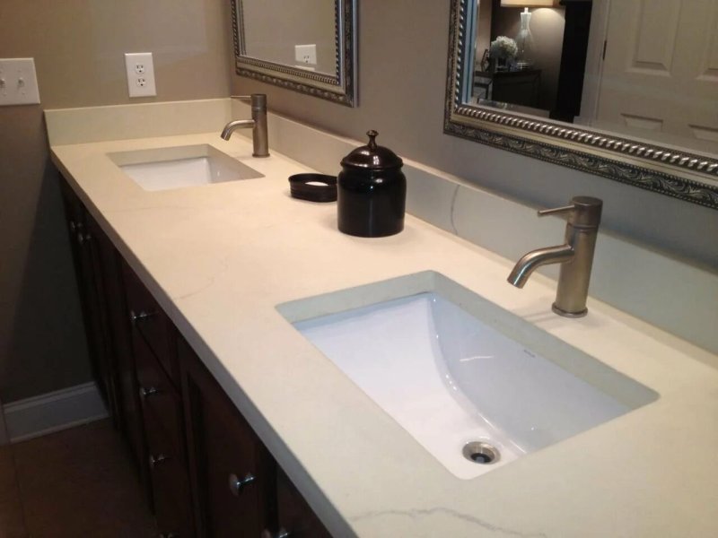 A countertop with a built -in sink