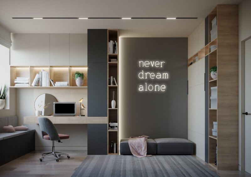 Bedroom cabinet in one room