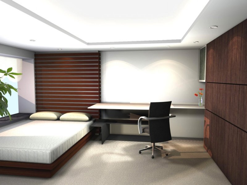 The bedroom with the office