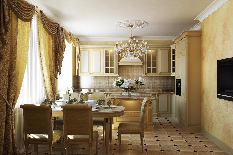 The classic interior of the kitchen