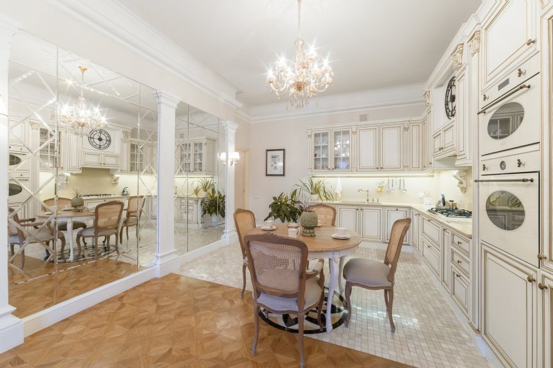 Kitchen living room in classic style