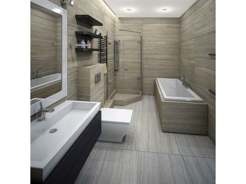 The interior of the bathroom in a modern style