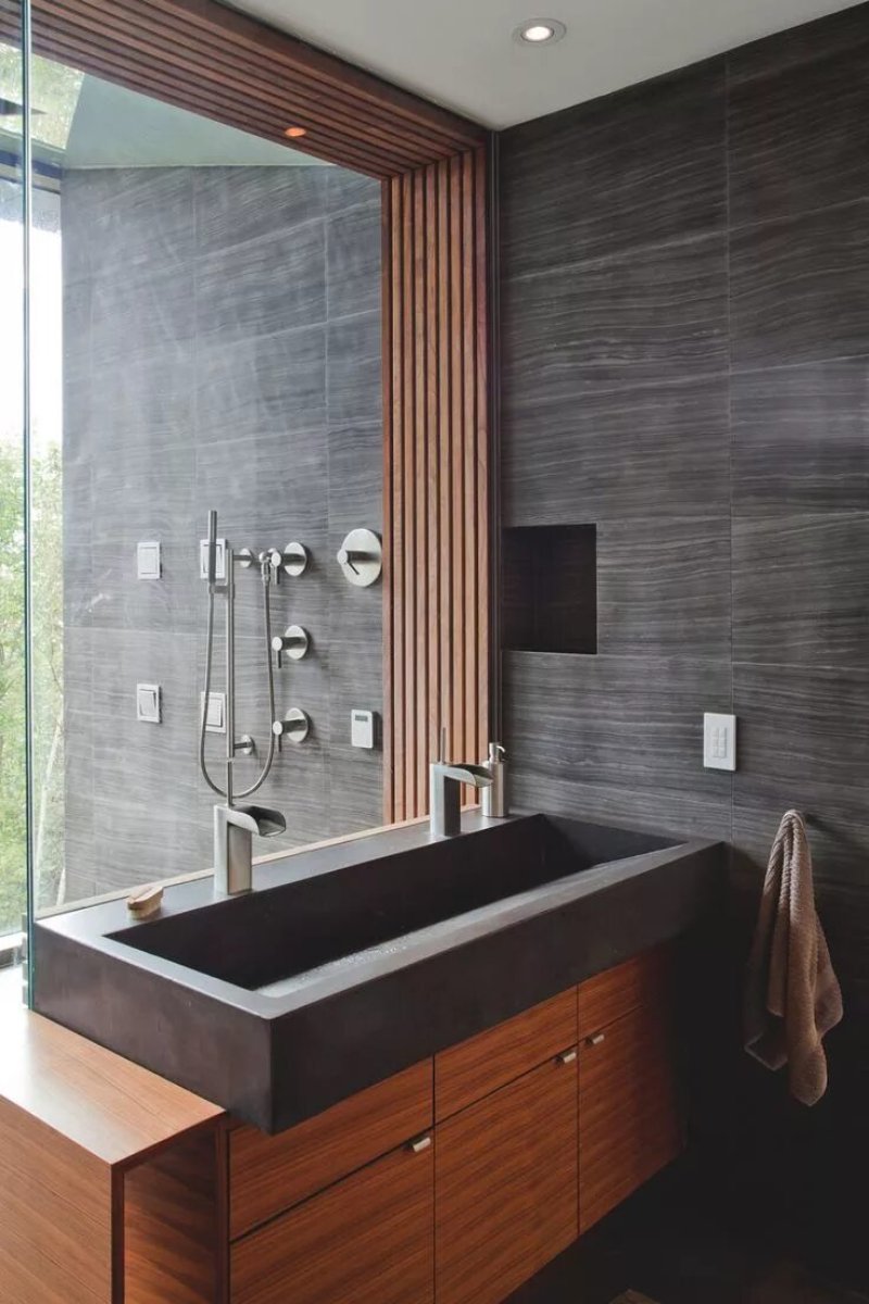 Wood bathroom design