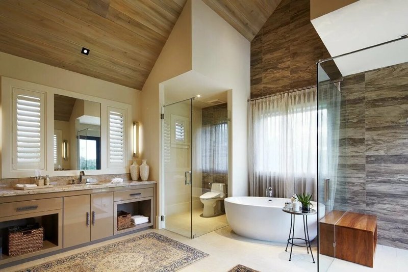 Bathroom interior in a country house