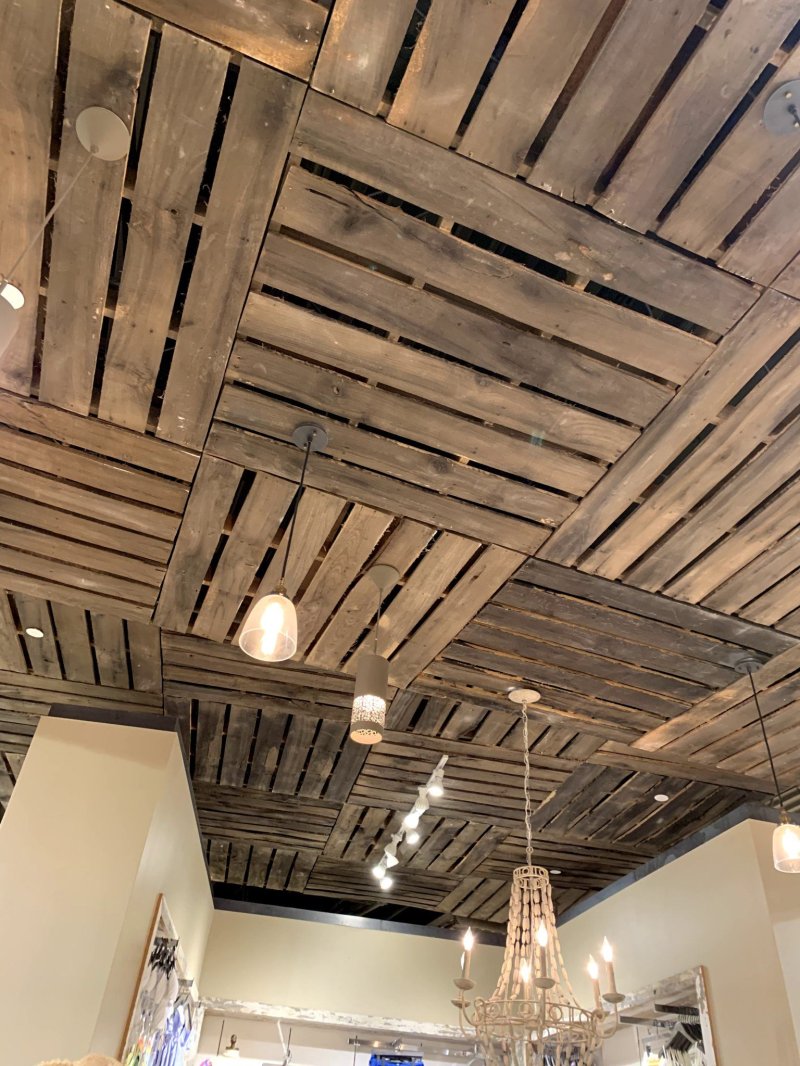 Ceiling from pallets