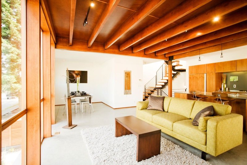 Wooden ceilings in the interior