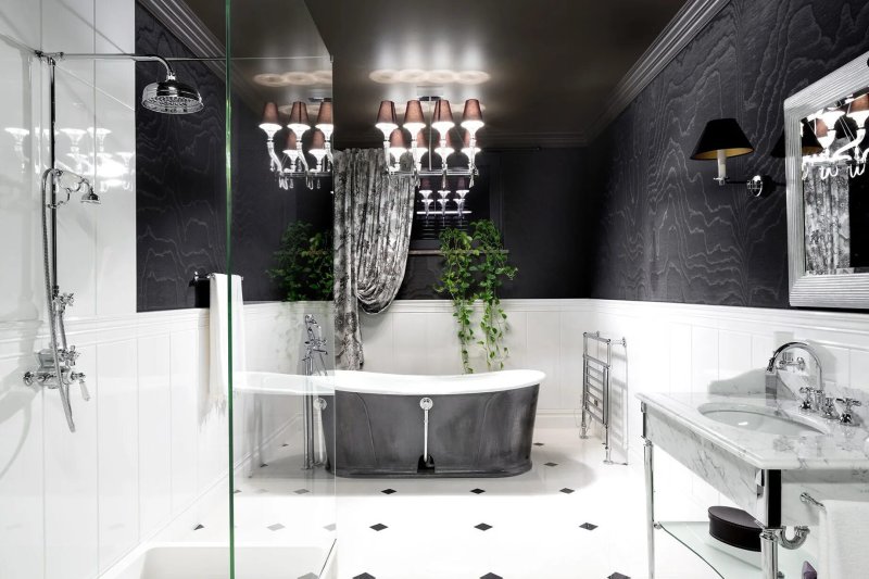 Black -style bathroom