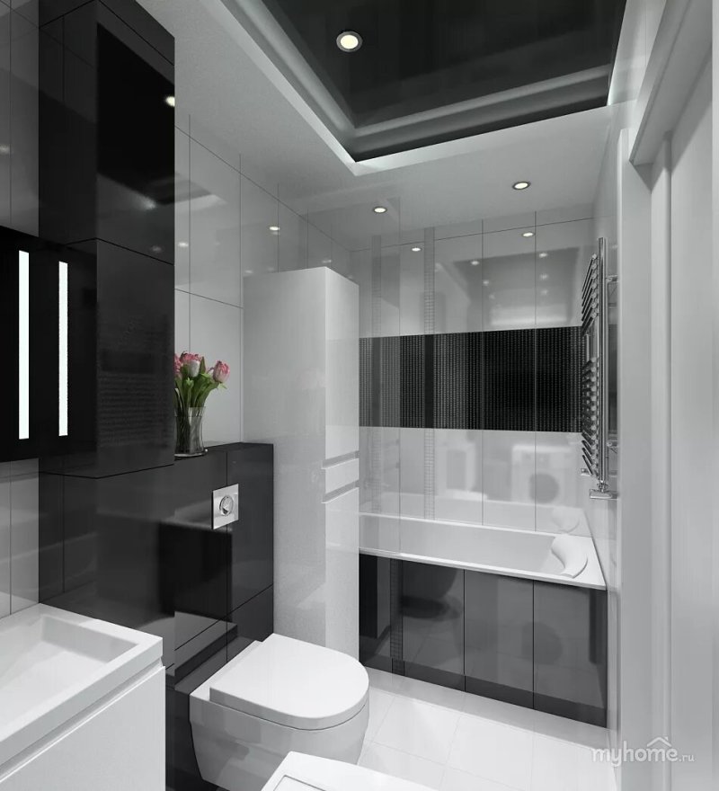 Bath Black Black White Design