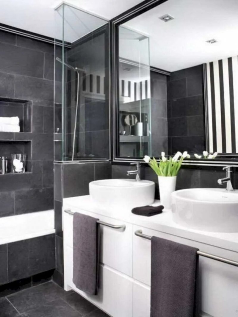 Black white bathroom