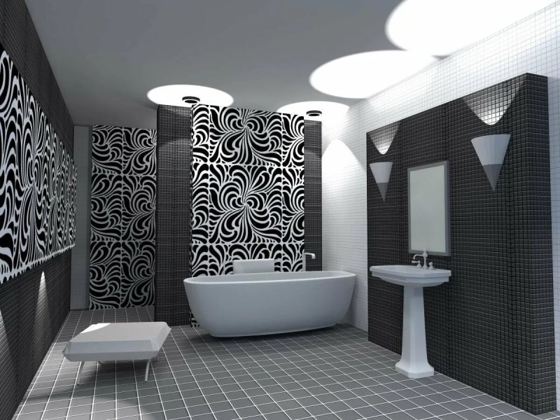 Black white bathroom