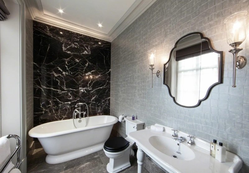 Bathroom with marble tiles