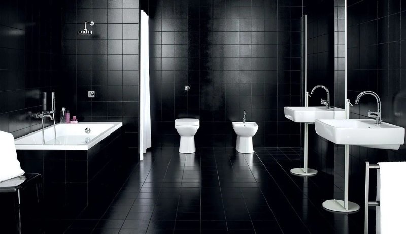 Black white bathroom