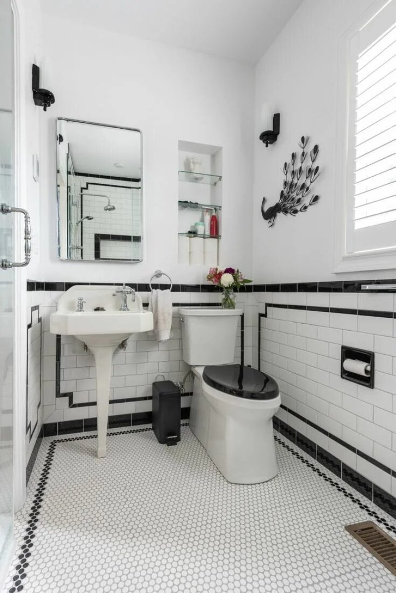 Black white bathroom