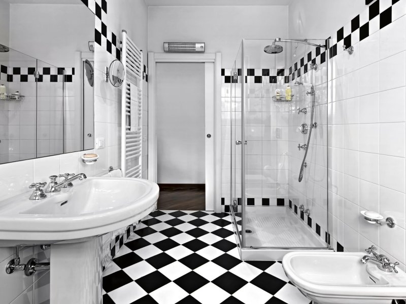 Black white bathroom