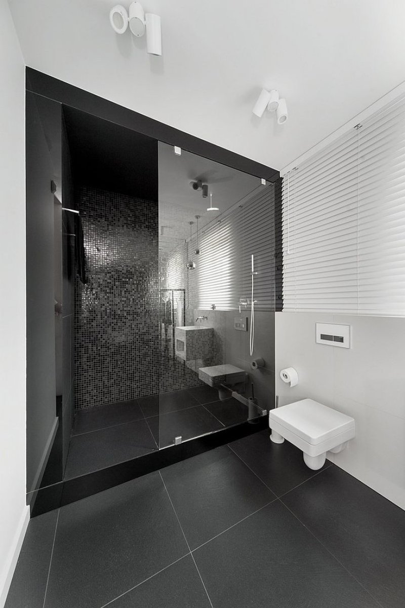 Black white bathroom