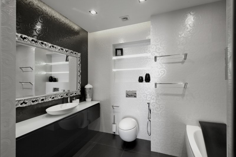 Black white bathroom